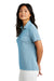 TravisMathew TM1WX002 Womens Coto Performance Wrinkle Resistant Short Sleeve Polo Shirt Heather Brilliant Blue Model Side