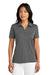 TravisMathew TM1WX002 Womens Coto Performance Wrinkle Resistant Short Sleeve Polo Shirt Quiet Shade Grey/Black Model Front