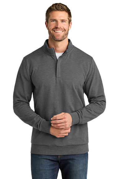 TravisMathew TMA41421 Mens Ocean Villa 1/4 Zip Sweatshirt Heather Dark Grey Model Front