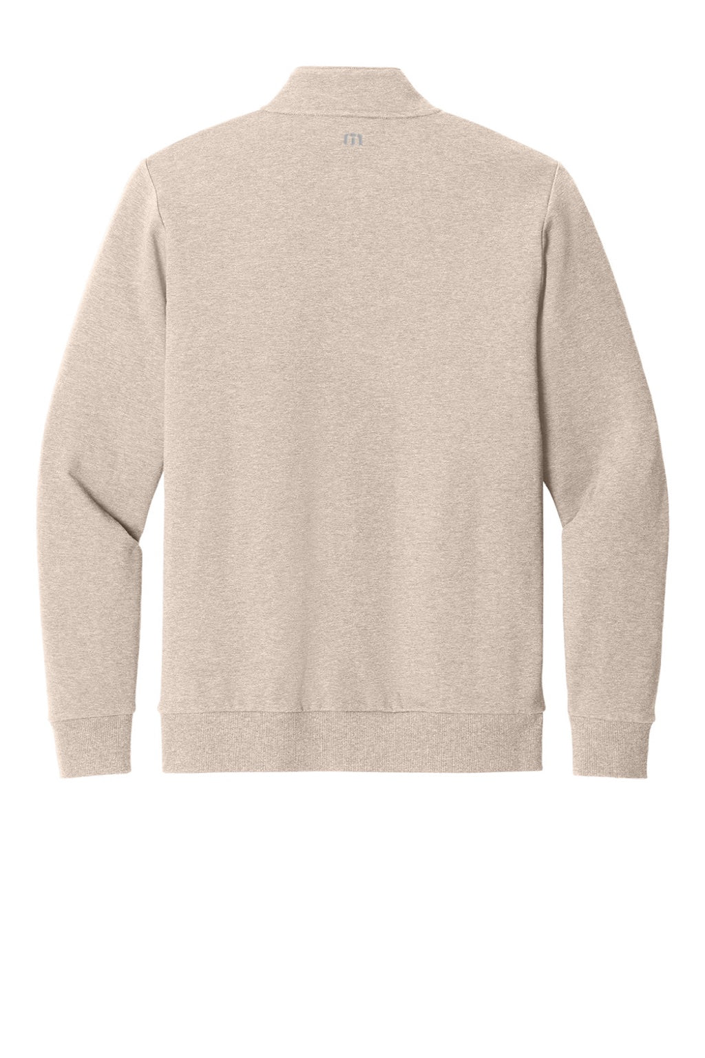 TravisMathew TMA41421 Mens Ocean Villa 1/4 Zip Sweatshirt Heather Natural Flat Back