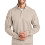 TravisMathew Mens Ocean Villa 1/4 Zip Sweatshirt - Heather Natural - COMING SOON