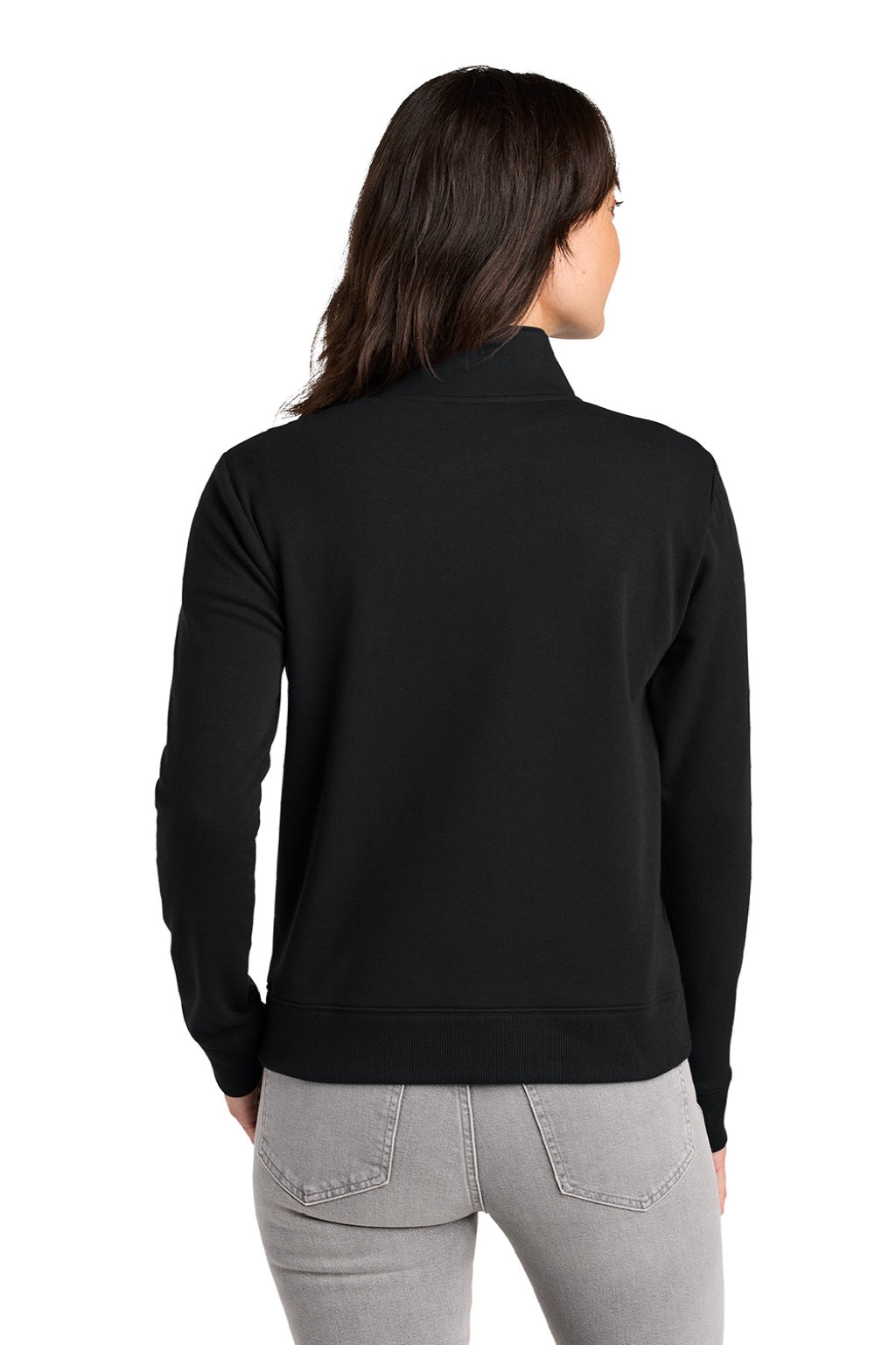 TravisMathew TMA41428 Womens Ocean Villa 1/4 Zip Sweatshirt Black Model Back