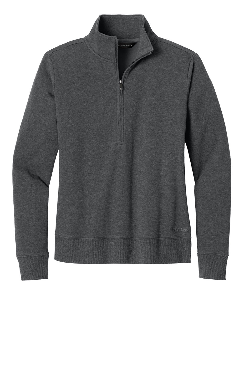 TravisMathew TMA41428 Womens Ocean Villa 1/4 Zip Sweatshirt Heather Dark Grey Flat Front