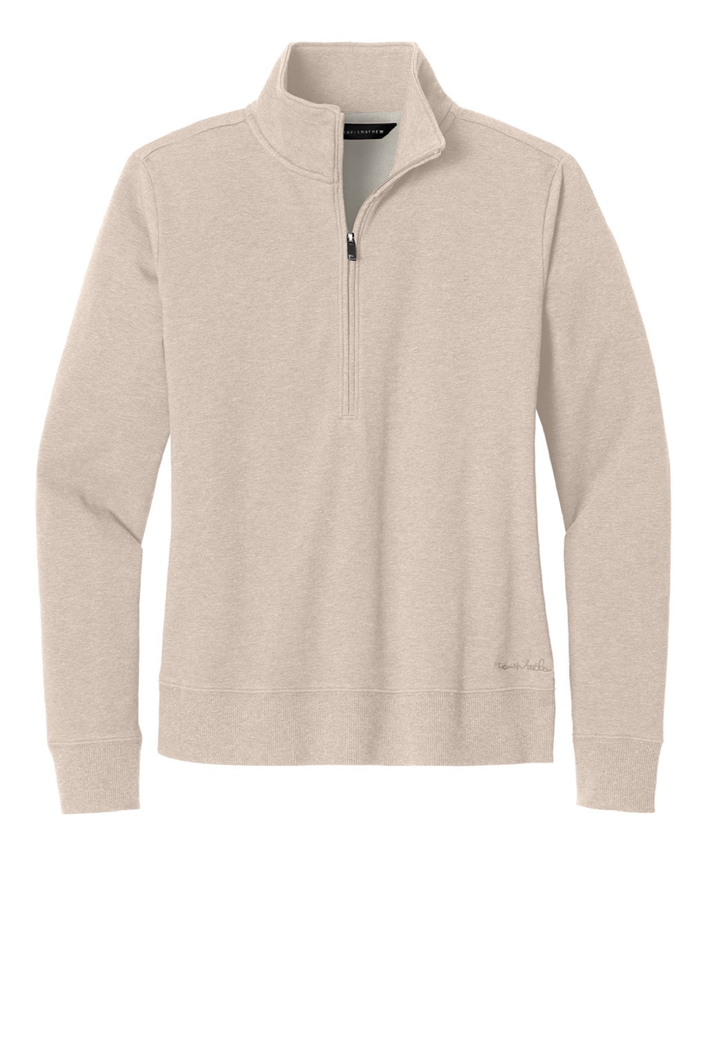 TravisMathew TMA41428 Womens Ocean Villa 1/4 Zip Sweatshirt Heather Natural Flat Front
