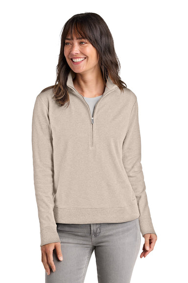 TravisMathew TMA41428 Womens Ocean Villa 1/4 Zip Sweatshirt Heather Natural Model Front