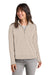 TravisMathew TMA41428 Womens Ocean Villa 1/4 Zip Sweatshirt Heather Natural Model Front
