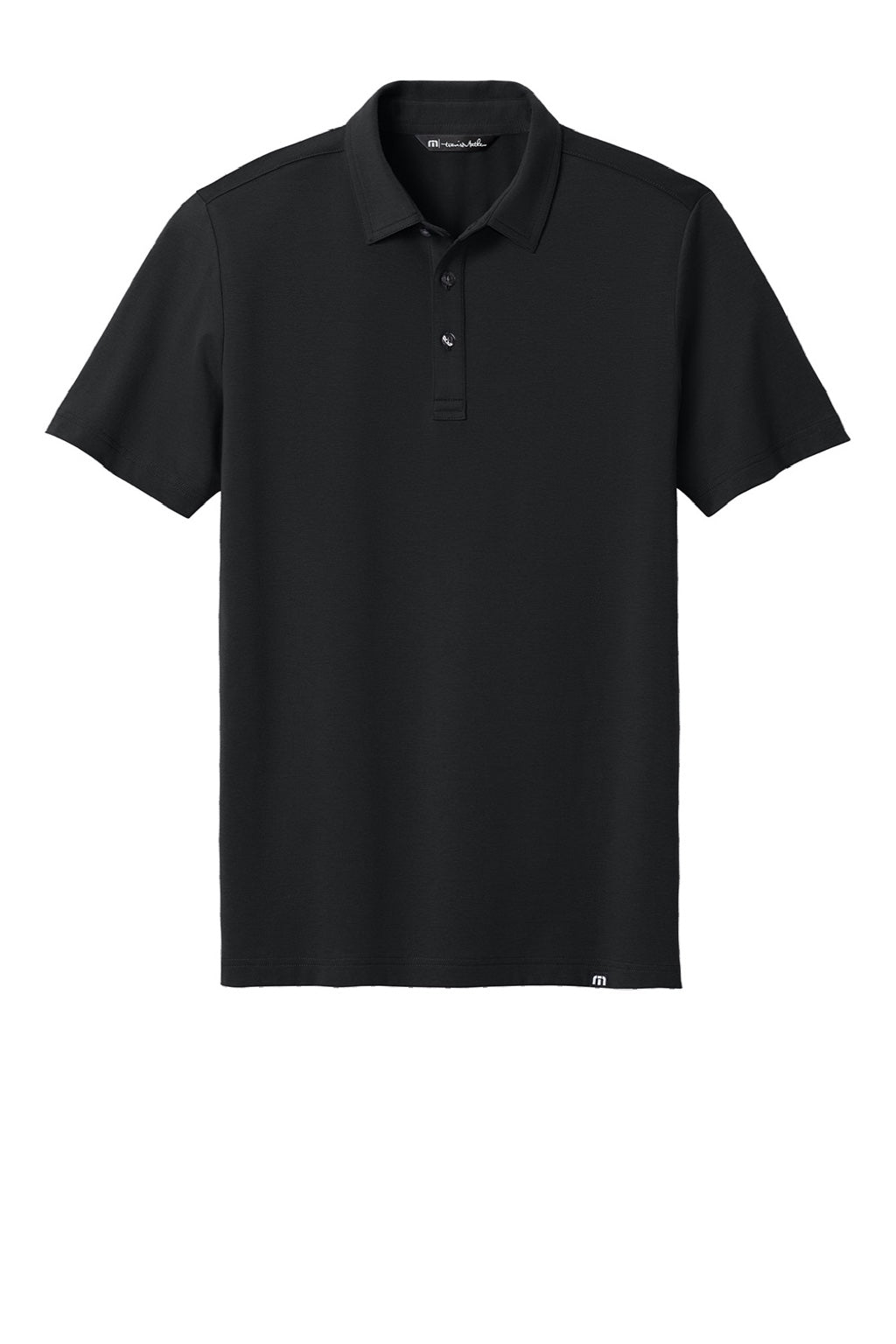 TravisMathew TMA41461 Mens Glenview Wrinkle Resistant Short Sleeve Polo Shirt Black Flat Front
