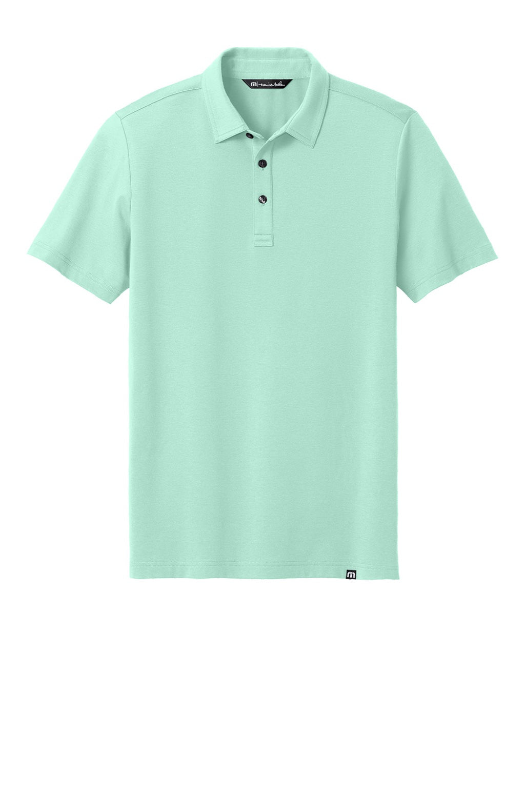 TravisMathew TMA41461 Mens Glenview Wrinkle Resistant Short Sleeve Polo Shirt Mint Green Flat Front