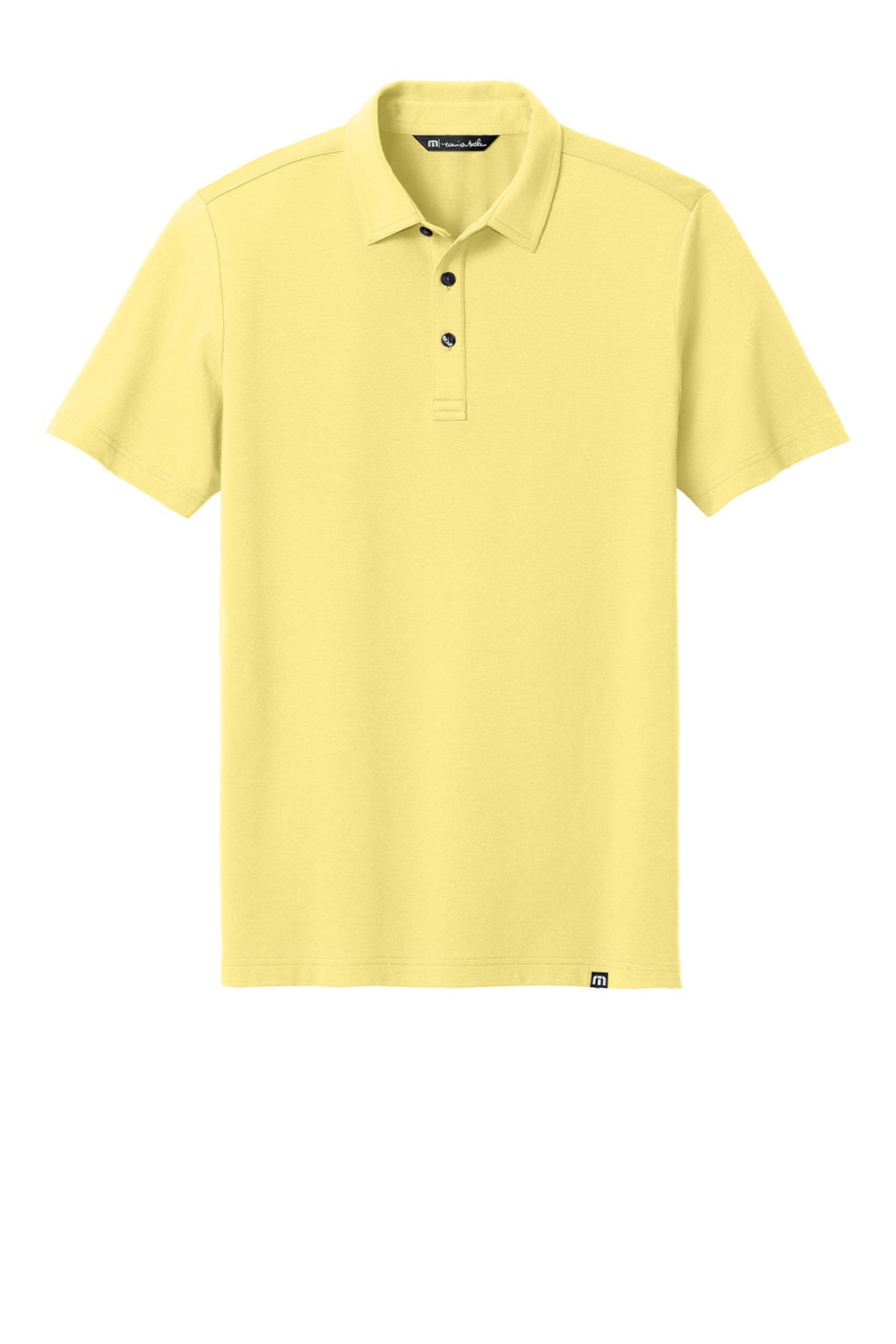 TravisMathew TMA41461 Mens Glenview Wrinkle Resistant Short Sleeve Polo Shirt Pale Yellow Flat Front