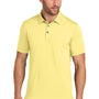 TravisMathew Mens Glenview Wrinkle Resistant Short Sleeve Polo Shirt - Pale Yellow