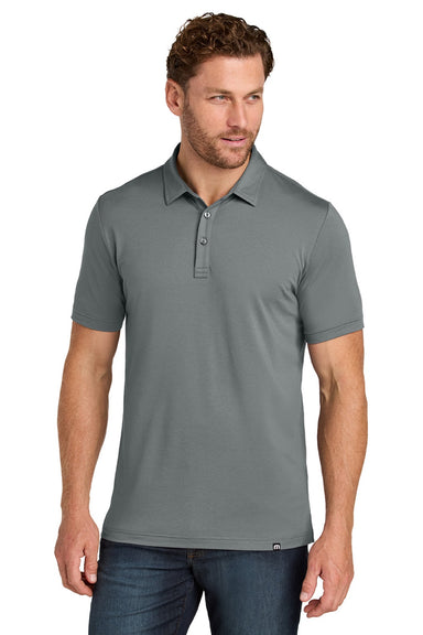 TravisMathew TMA41461 Mens Glenview Wrinkle Resistant Short Sleeve Polo Shirt Quiet Shade Grey Model Front