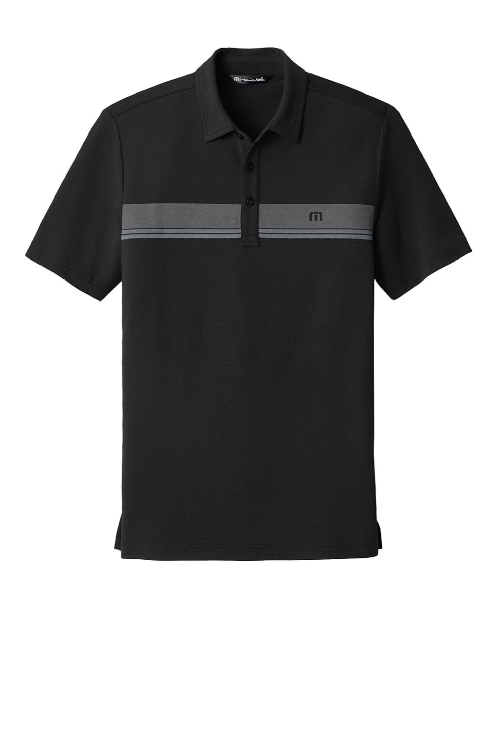 TravisMathew TMA41462 Mens Glenview Wrinkle Resistant Short Sleeve Polo Shirt Black Flat Front