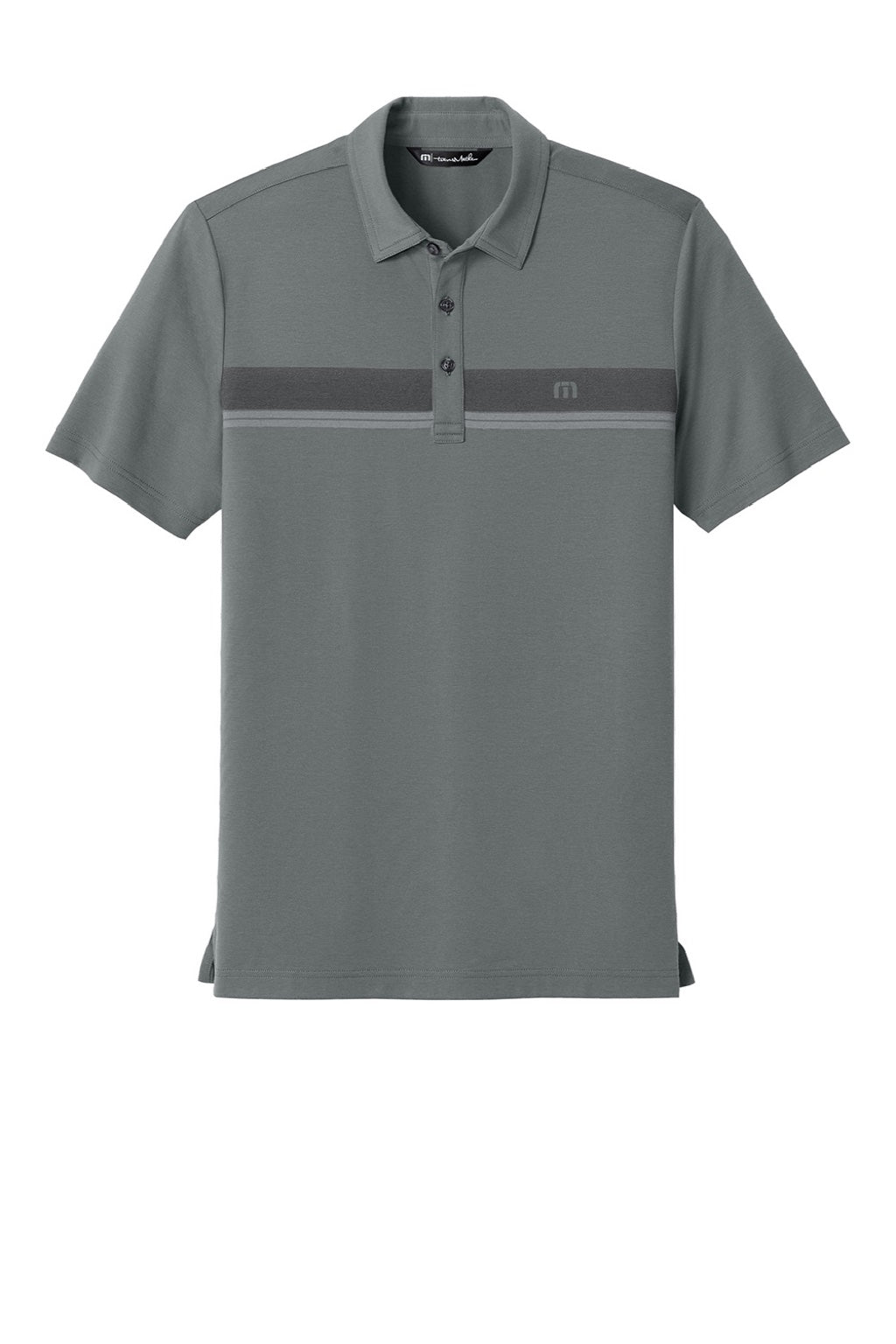 TravisMathew TMA41462 Mens Glenview Wrinkle Resistant Short Sleeve Polo Shirt Quiet Shade Grey Flat Front