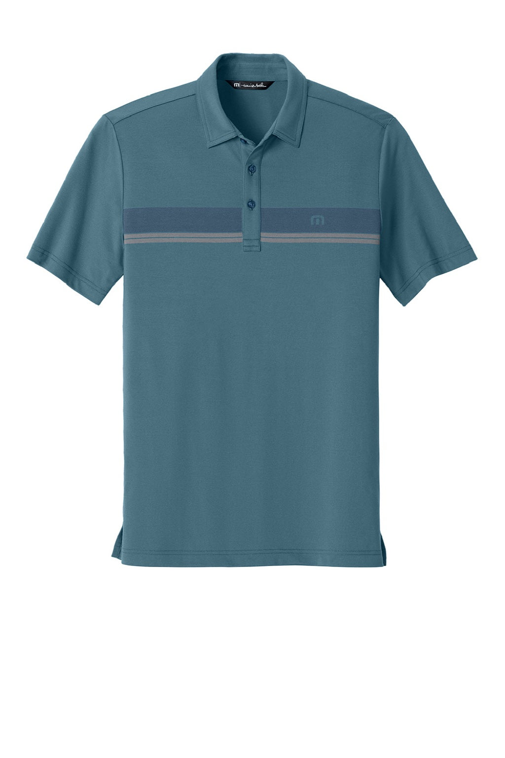 TravisMathew TMA41462 Mens Glenview Wrinkle Resistant Short Sleeve Polo Shirt Stellar Blue Flat Front