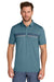 TravisMathew TMA41462 Mens Glenview Wrinkle Resistant Short Sleeve Polo Shirt Stellar Blue Model Front