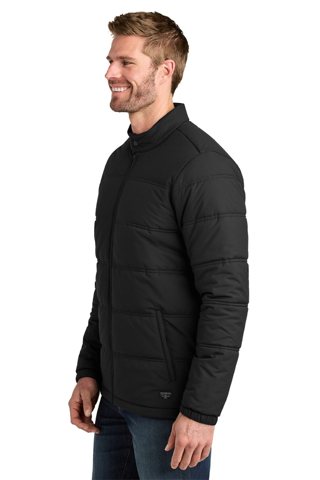 TravisMathew TMA41480 Mens Cold Bay Full Zip Jacket Black Model Side