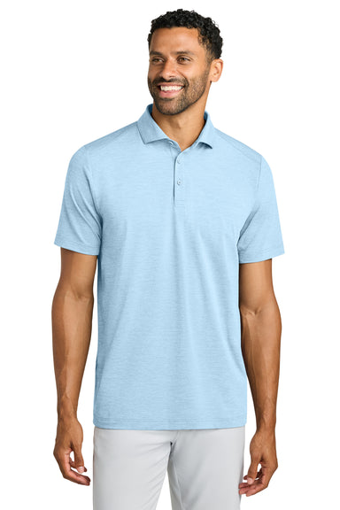 TravisMathew TMA42773 Mens Onward Short Sleeve Polo Shirt Heather Airy Blue Model Front