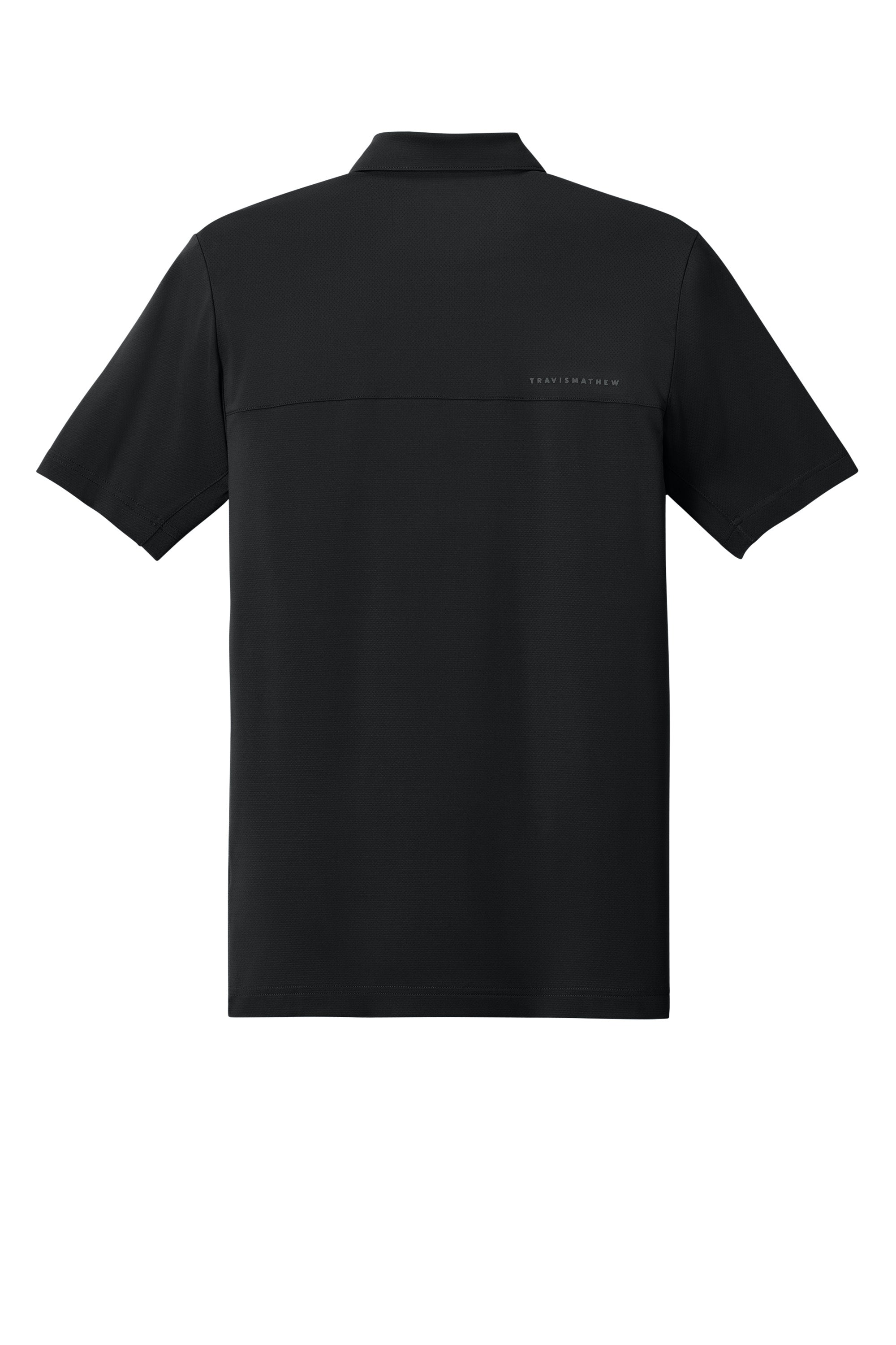 TravisMathew TMA42773 Mens Onward Short Sleeve Polo Shirt Black Flat Back
