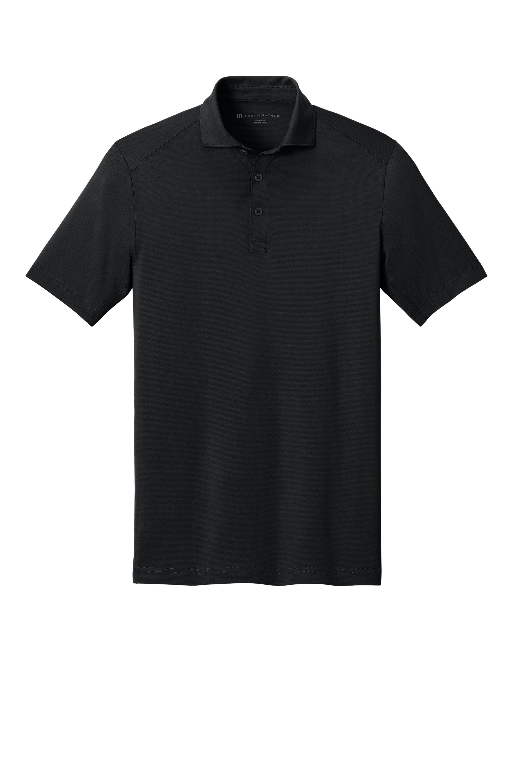 TravisMathew TMA42773 Mens Onward Short Sleeve Polo Shirt Black Flat Front