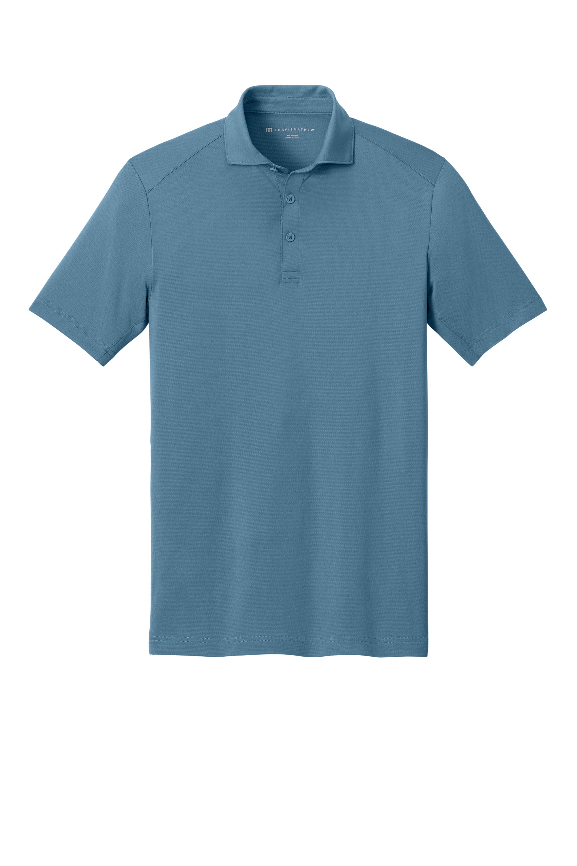 TravisMathew TMA42773 Mens Onward Short Sleeve Polo Shirt Copen Blue Flat Front