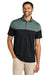 TravisMathew TMA42774 Mens Onward Colorblock Short Sleeve Polo Shirt Balsam Green/Black Model Front