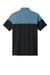 TravisMathew TMA42774 Mens Onward Colorblock Short Sleeve Polo Shirt Copen Blue/Black Flat Back