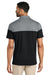 TravisMathew TMA42774 Mens Onward Colorblock Short Sleeve Polo Shirt Heather Quiet Shade Grey/Black Model Back