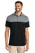 TravisMathew TMA42774 Mens Onward Colorblock Short Sleeve Polo Shirt Heather Quiet Shade Grey/Black Model Front