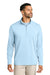 TravisMathew TMA42775 Mens Onward 1/4 Zip Sweatshirt Heather Airy Blue Model Front