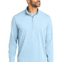 TravisMathew Mens Onward 1/4 Zip Sweatshirt - Heather Airy Blue - Coming Soon