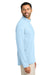 TravisMathew TMA42775 Mens Onward 1/4 Zip Sweatshirt Heather Airy Blue Model Side