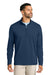 TravisMathew TMA42775 Mens Onward 1/4 Zip Sweatshirt Heather Navy Blue Model Front