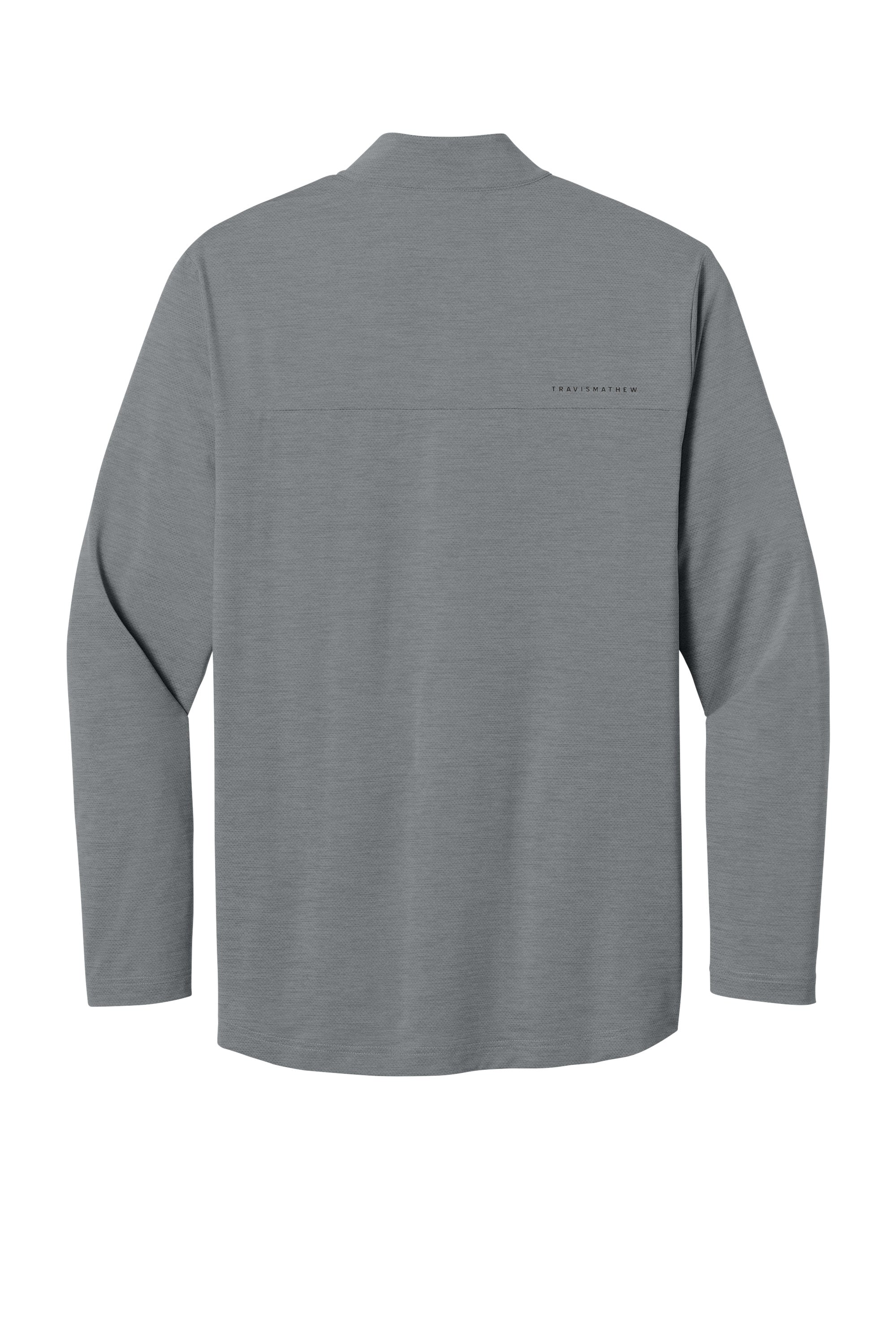 TravisMathew TMA42775 Mens Onward 1/4 Zip Sweatshirt Heather Quiet Shade Grey Flat Back