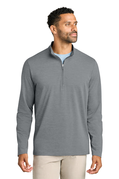 TravisMathew TMA42775 Mens Onward 1/4 Zip Sweatshirt Heather Quiet Shade Grey Model Front
