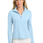TravisMathew Womens Onward 1/4 Zip Sweatshirt w/ Pockets - Heather Airy Blue - Coming Soon