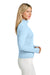 TravisMathew TMA42778 Womens Onward 1/4 Zip Sweatshirt w/ Pockets Heather Airy Blue Model Side