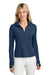 TravisMathew TMA42778 Womens Onward 1/4 Zip Sweatshirt w/ Pockets Heather Navy Blue Model Front