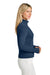 TravisMathew TMA42778 Womens Onward 1/4 Zip Sweatshirt w/ Pockets Heather Navy Blue Model Side