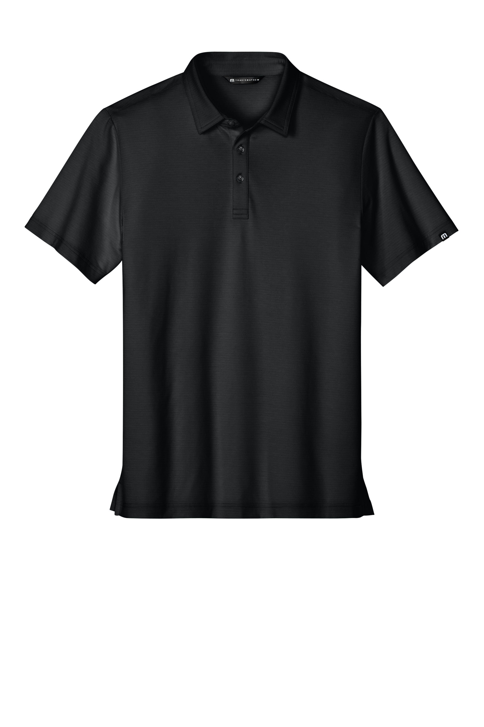 TravisMathew TMA46371 Mens Crestview Short Sleeve Polo Shirt Black Flat Front