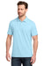TravisMathew TMA46371 Mens Crestview Short Sleeve Polo Shirt Dream Blue Model Front