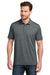 TravisMathew TMA46371 Mens Crestview Short Sleeve Polo Shirt Heather Grey Model Front