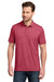 TravisMathew TMA46371 Mens Crestview Short Sleeve Polo Shirt Heather Scooter Red Model Front