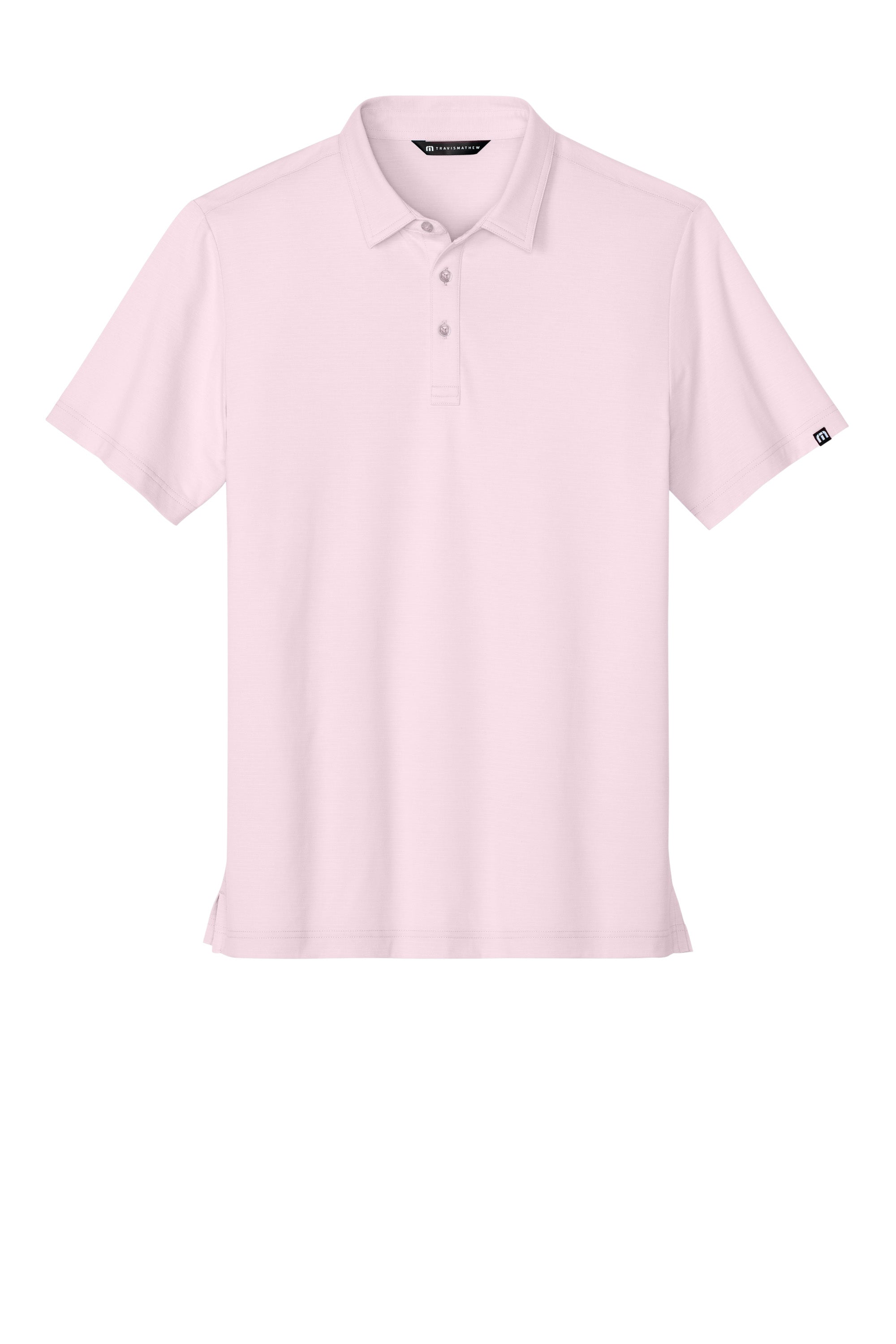TravisMathew TMA46371 Mens Crestview Short Sleeve Polo Shirt Stone Pink Flat Front