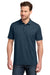 TravisMathew TMA46371 Mens Crestview Short Sleeve Polo Shirt Heather Vintage Indigo Blue Model Front