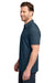 TravisMathew TMA46371 Mens Crestview Short Sleeve Polo Shirt Heather Vintage Indigo Blue Model Side