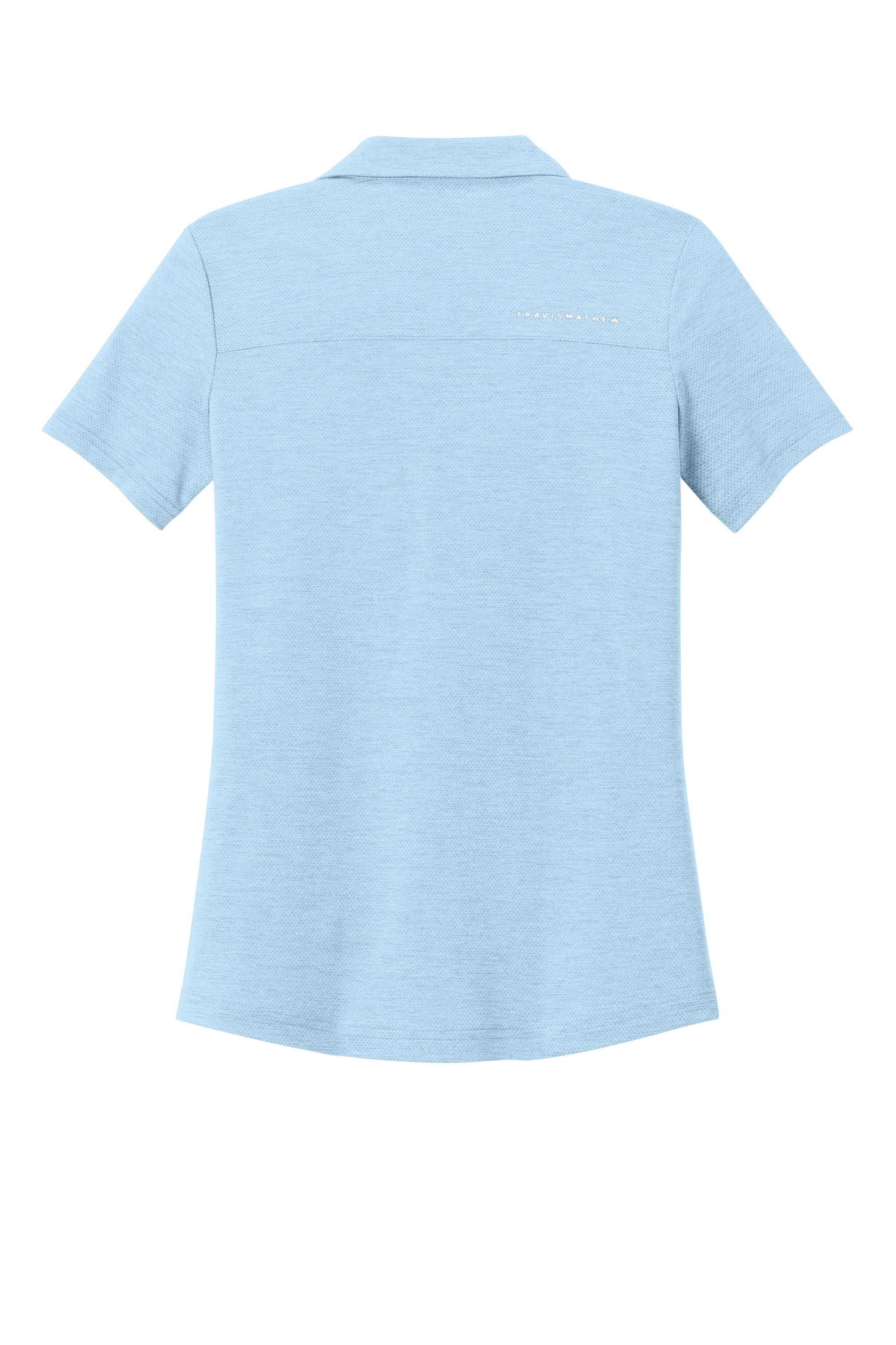 TravisMathew TMA46416 Womens Onward Short Sleeve Polo Shirt Heather Airy Blue Flat Back