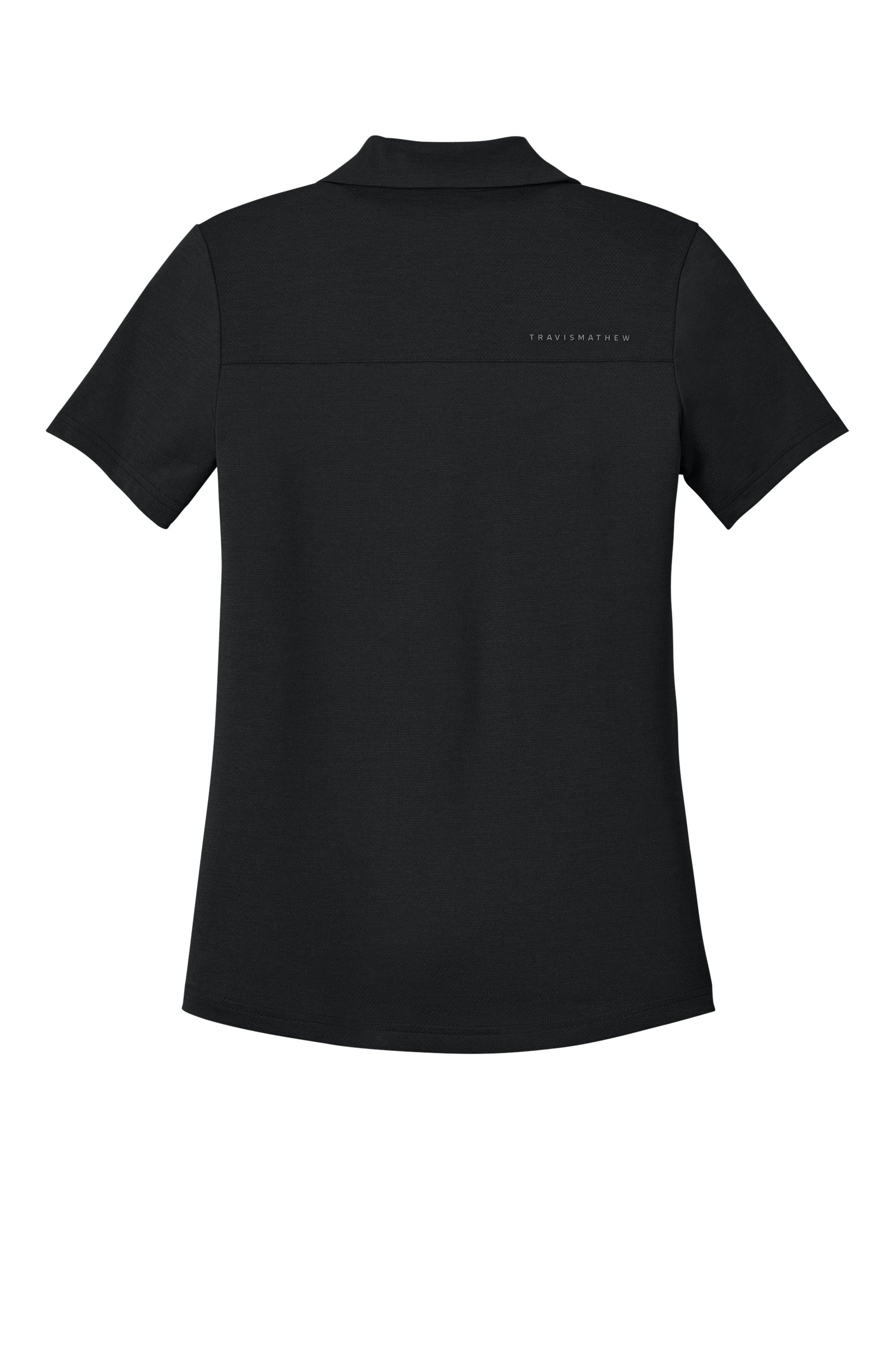 TravisMathew TMA46416 Womens Onward Short Sleeve Polo Shirt Black Flat Back