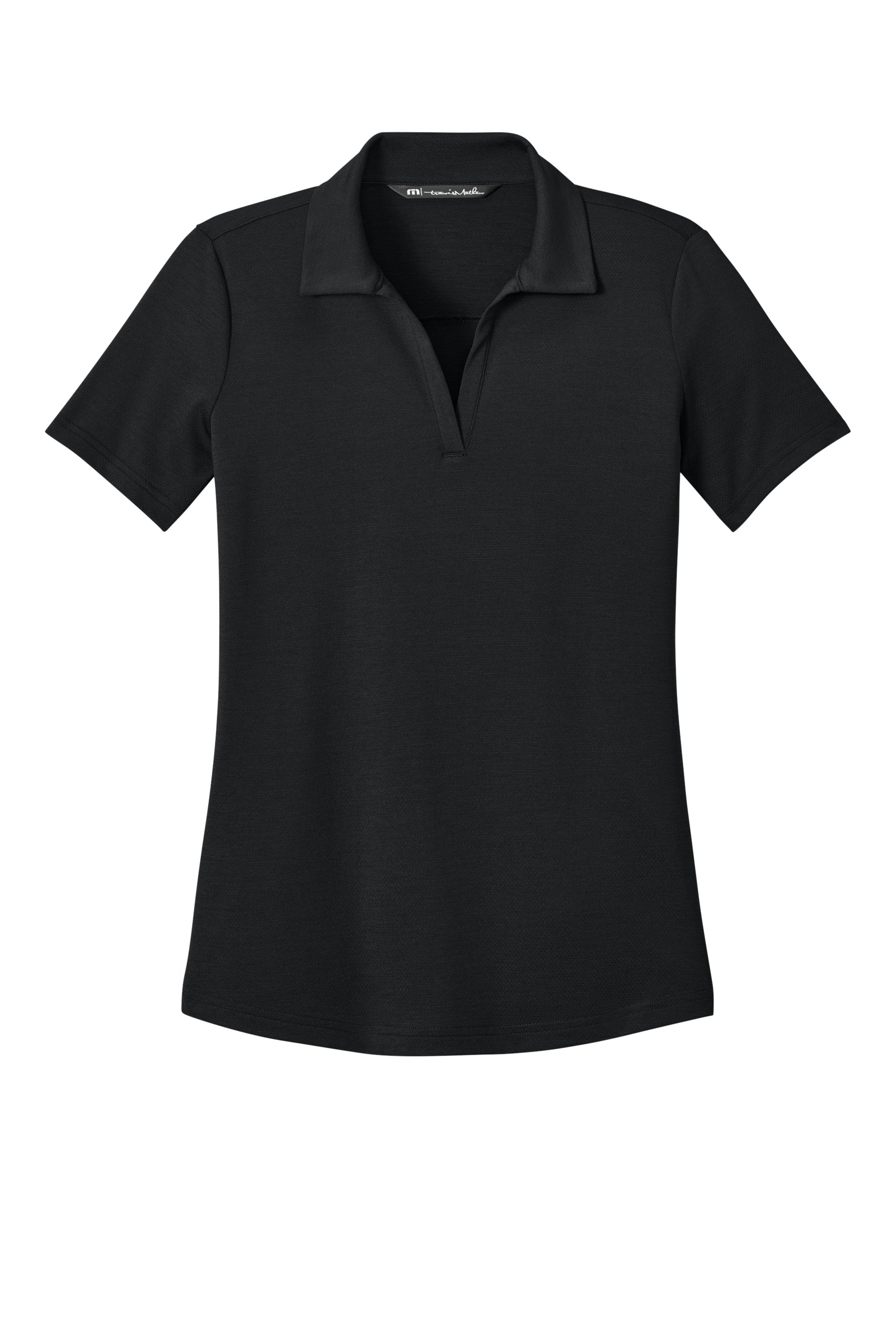 TravisMathew TMA46416 Womens Onward Short Sleeve Polo Shirt Black Flat Front