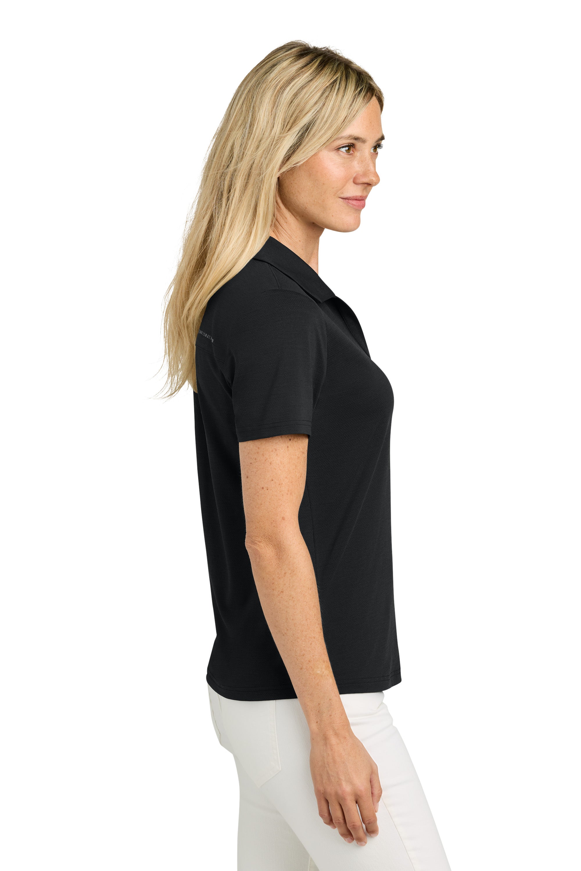 TravisMathew TMA46416 Womens Onward Short Sleeve Polo Shirt Black Model Side
