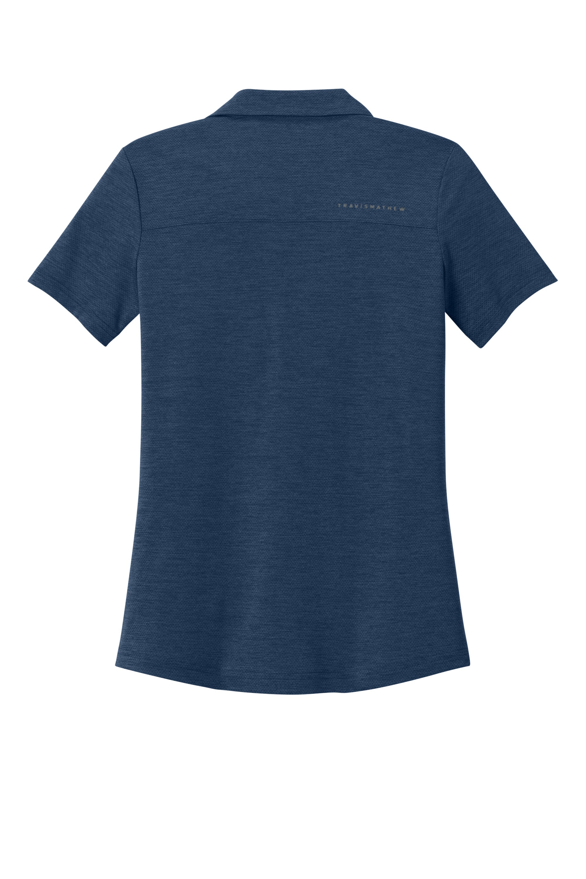TravisMathew TMA46416 Womens Onward Short Sleeve Polo Shirt Heather Navy Blue Flat Back